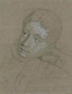 John Frederick Lewis - Self-portrait sketch
