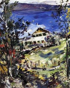Lovis Corinth (Franz Heinrich Louis) - The Walchensee, Country House with Washing on the Line