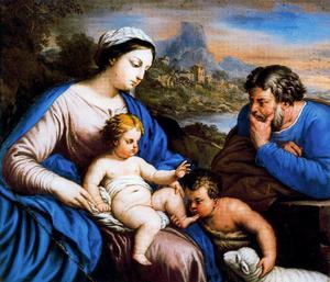 Luca Giordano - Holy Family with St. John