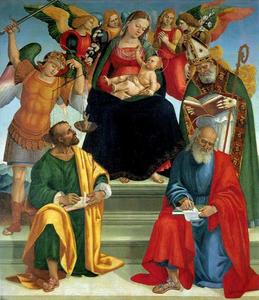 Luca Signorelli - Madonna and Child with Saints and Angels