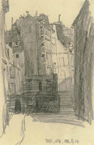 Lyonel Feininger - Buildings at a dead end, Paris