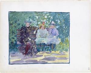 Maurice Brazil Prendergast - A woman and two girls sitting in the park