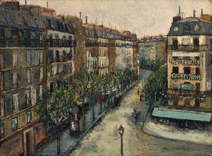 Maurice Utrillo - Rue Custine at Montmartre