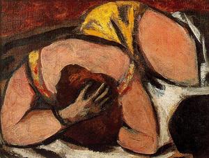 Max Beckmann - Small Female Nude (Pink and Brown)