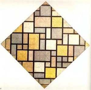 Piet Mondrian - Composition. Bright colors with gray lynx