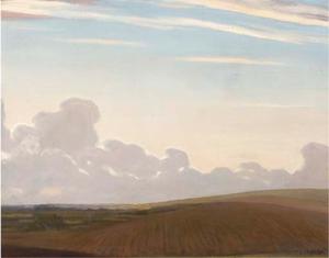 Sir George Clausen - Landscape with clouds