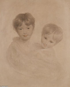 Sir Thomas Lawrence - Portrait Sketch of Two Boys
