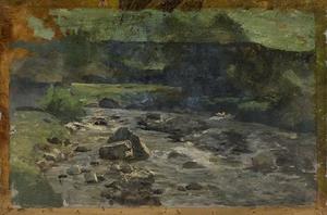 Theodore Clement Steele - River with Rocks Study