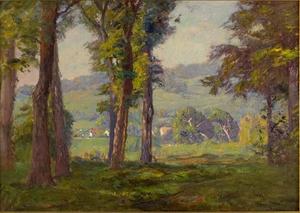 Theodore Clement Steele - Trees and Buildings, Brookville