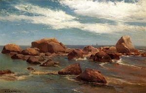 Maurits Frederik Hendrik De Haas - Coastal Scene - Rocky Coast