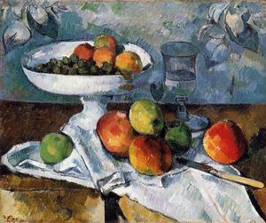 Paul Cezanne - Compotier, Glass and Apples (also known as Still Life with Compotier)