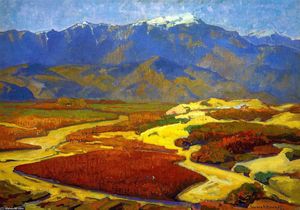 Franz Bischoff - Cotton Fields and Desert River