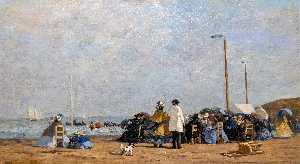 Eugène Louis Boudin - Crinolines on the Beach
