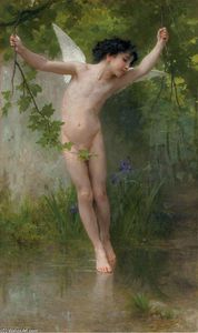 William Adolphe Bouguereau - Cupid Flying over Water
