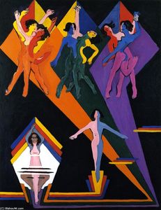 Ernst Ludwig Kirchner - Dancing Girls in Rays of Color