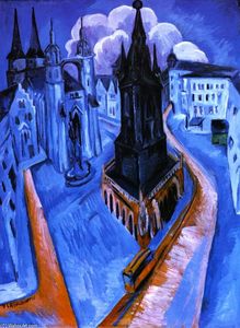Ernst Ludwig Kirchner - Der Rote Turm in Halle