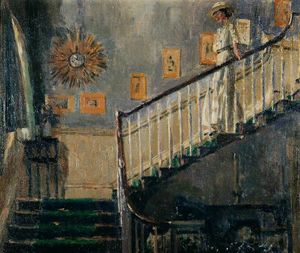 Walter Richard Sickert - Ethel Sands Descending the Staircase at Newington