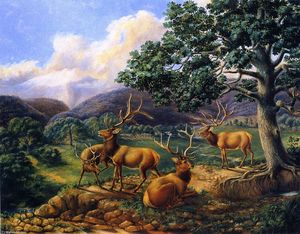 Titian Ramsey Peale Ii - Four Elk