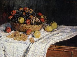 Claude Monet - Fruit Basket with Apples and Grapes