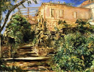 Max Slevogt - The Garden at Neukastel with the LIbrary