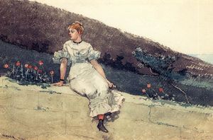 Winslow Homer - The Garden Wall (also known as Girl on a Garden Wall)