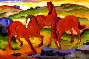 Franz Marc - Grazing Horses IV (also known as The Red Horses)