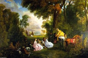 Jean Antoine Watteau - Halt During the Hunt