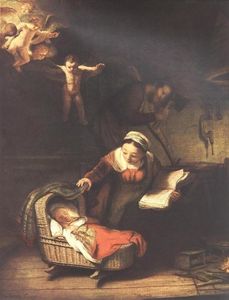 Rembrandt Van Rijn - The Holy Family with Angels