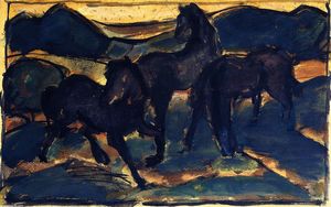 Franz Marc - Horses at Pasture I