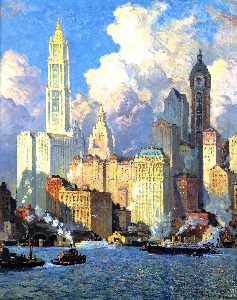 Colin Campbell Cooper - Hudson River Waterfront