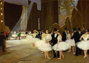 Jean Georges Béraud - In the Wings at the Opera House