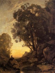 Jean Baptiste Camille Corot - The Italian Goatherd, Evening