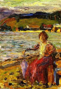 Wassily Kandinsky - Kochel - Lady Seated by a Lakeside
