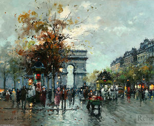 Antoine Blanchard (Marcel Masson) - Champs Elysees, Arc de Triomphe
