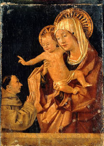Antonello Di Giovanni Di Antonio (Antonello Da Messina) - Madonna and Child with a Praying Franciscan Donor