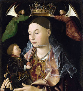 Antonello Di Giovanni Di Antonio (Antonello Da Messina) - Madonna and Child (Salting Madonna)