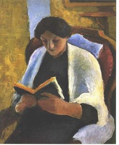 August Macke - Reading woman