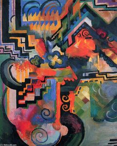 August Macke - Colored composition (Hommage to Johann Sebastian Bachh)