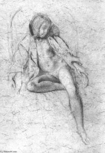 Balthus (Balthasar Klossowski) - Study for the painting --Nude Resting--