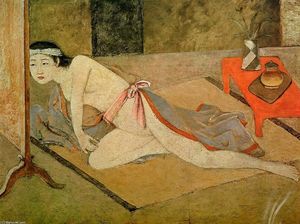 Balthus (Balthasar Klossowski) - Japanese Girl with by the Red Table
