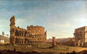 Bernardo Bellotto - Colosseum and Arch of Constantine (Rome)