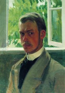 Boris Mikhaylovich Kustodiev - Self Portrait near the Window