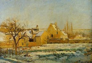 Camille Pissarro - The Effect of Snow at Hermitage