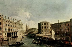 Giovanni Antonio Canal (Canaletto) - The Grand Canal at Rialto