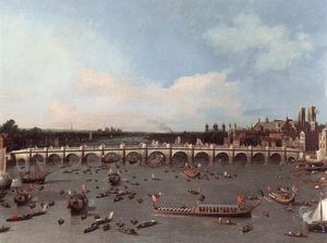 Giovanni Antonio Canal (Canaletto) - Westminster Bridge from the north on Lord Mayor-s Day