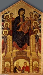  Artwork Replica Madonna and Child Enthroned (Maesta), 1285 by Cimabue (1240-1302, Italy) | WahooArt.com