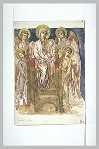  Paintings Reproductions Madonna Enthroned with the Child with Angels by Cimabue (1240-1302, Italy) | WahooArt.com