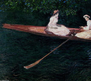 Claude Monet - The Pink Skiff, Boating on the Ept