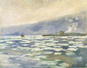 Claude Monet - Ice, Lock Port Villez