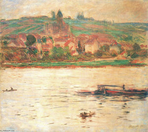 Claude Monet - Vetheuil, Barge on the Seine